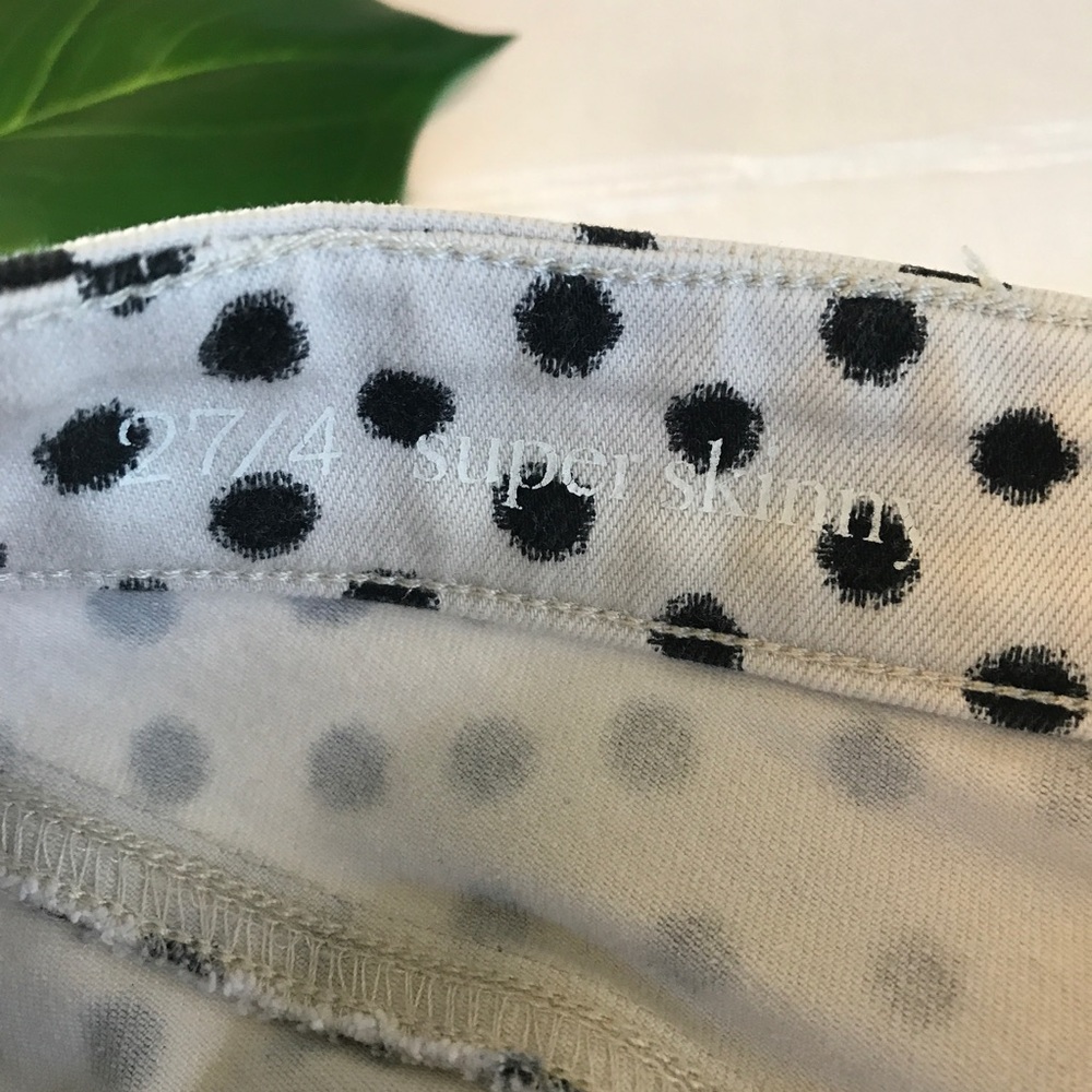 LOFT Super Skinny Polka Dot Black & White Jeans - Picture 4 of 5